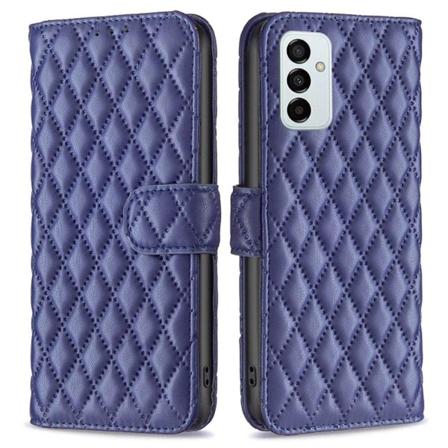 Rombuskuvioinen matta läppäkotelo Samsung Galaxy M23 - Sininen Blue