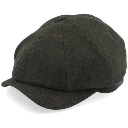 Wigéns - Grön flatcap Keps - Classic Cap Olive Melange Newsboy Flat Cap @ Hatstore