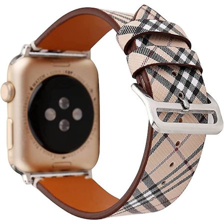 Kompatibel med Apple Watch Armband 38mm 40mm 41mm 42mm 44mm 45mm, Lyxig Designer Mjukt Läder Klockarmband Ersättningsarmband Kompatibelt för Watch Se