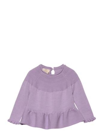 Merino Knit Blouse With Frill Bluse Tunika Lilla Copenhagen Colors