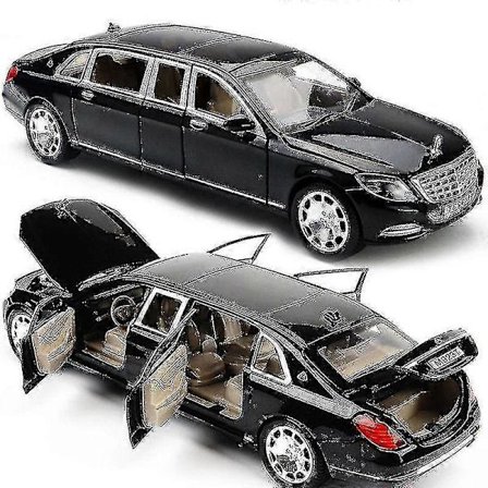 1:24 Lekebil S650 Limousine Diecast Metallmodell Ny Svart Lekebil (FMY)
