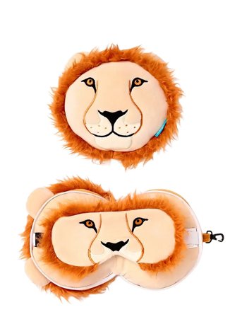 Puckator Relaxeazzz Adoramals Maddie The Axolotl Travel Pillow & Eye Mask - Beige - ONE SIZE