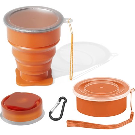 Silikone Sammenklappelig Kop - Foldbar Genanvendelig Drikkekop til Rejser, Camping, Udendørs | Bærbar & Lækagesikker