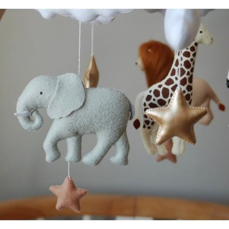 Handgjord Skogsdjursmobil Baby Mobil Spjälsäng Mobil Filt Mobil Leksak