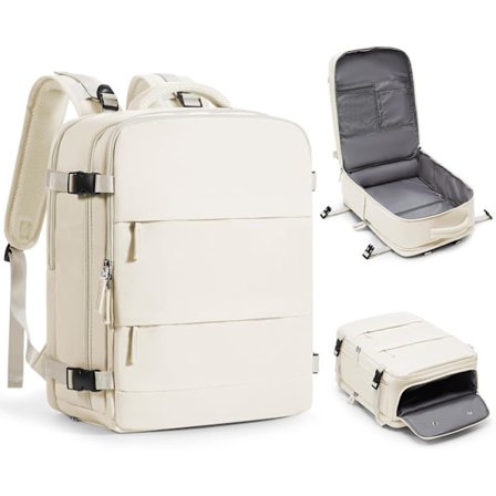 Stor rejse-rygsæk, godkendt til fly, rejse-rygsæk, personlig taske til flyselskaber, personlig taske til Frontier Airlines, beige