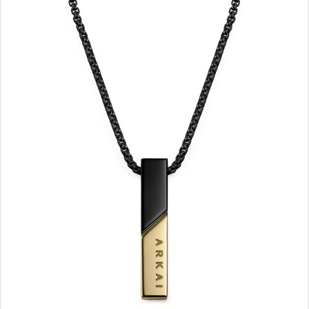 Rico Black & Gold-tone Pendant Necklace for Men - Steel necklaces