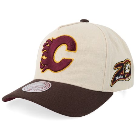 Mitchell & Ness - Beis adjustable Gorra - Hatstore Exclusive x Calgary Flames Pro Crown Natural/Brown A-frame Adjustable @ Hatstore