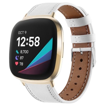 För Fitbit Versa 4 / Sense 2 Round Tail äkta watch