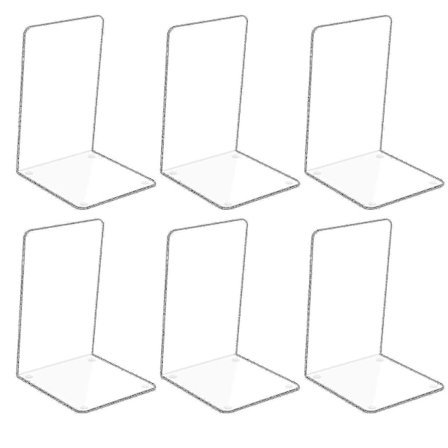 6 stk. gjennomsiktig akryl bokstøtte med glidende klistremerker, bokstøtte soverom, bibliotek, kontor, skole og skrivebordsorganisatorer-YNP