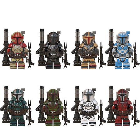 8 stykker tungt infanteri mandalorian minifigursett leketøy actionfigurer