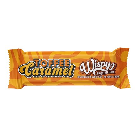 Wispy Nutrition Proteinbar 55 g Toffee Caramel, Sport & Velvære, Protein & Energi, Energi- Og Proteinbarer