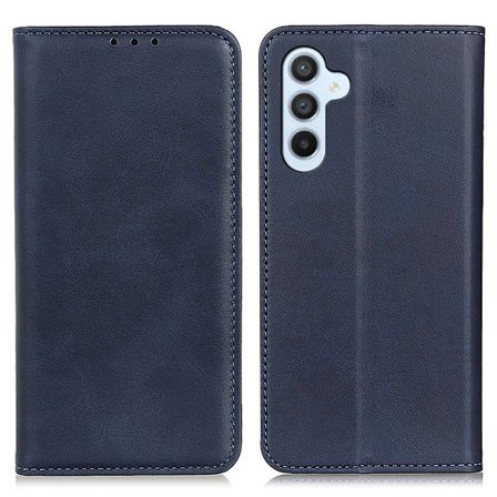 Lompakko-style Aitoa Nahkaa Läppäkotelo For Samsung Galaxy A54 - Sininen