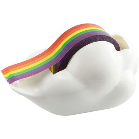 1 Pakk Kreativ Sky Tape Dispenser med Regnbue Maskeringsteip Dekorativ Tegneserie Plastteip Klippeteip Egnet for Hjem Kontor Skole Skrivevarer