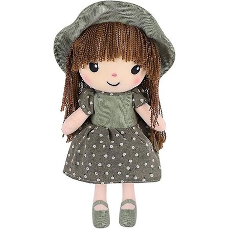 Jenter Fluffy Rag Doll Plysj Fylt Leke Myk Dukke Gaver Med Lue Skjørt Prinsesse