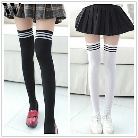 Pair Women's Fashion Stockings Casual Thigh High Over Knee Acrylic High Socks