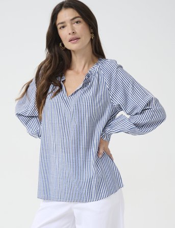 Cream Crtiah Boho Blouse - Blue - 44