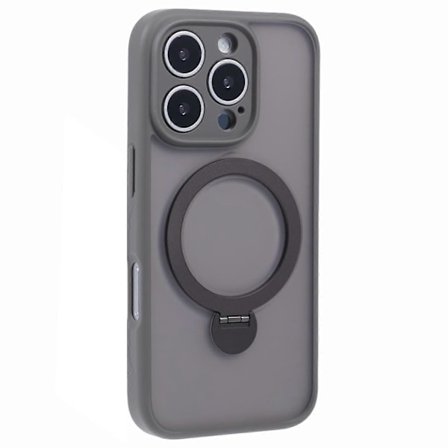 Skal för iPhone 16 Pro Kompatibelt med MagSafe Matt TPU+PC Roterande Ställ