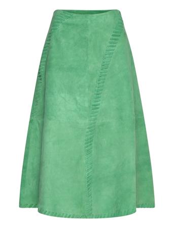 Nalyh Suede Skirt Green Hosbjerg