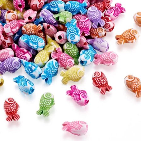 200 st 200 st Akryl Koi Fish Spacer Pärlor Guldfisk Lös