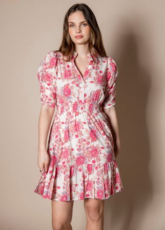 MISSMAYA - Billie Dress Short Sleeve Raspberry - S
