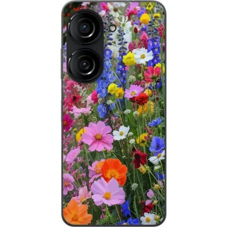 Kompatibelt Mobildeksel til Asus Asus Zenfone 10 Blomstrete mobildeksel med sommerlig eng og naturmotiv