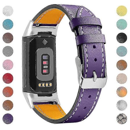 Ægte læder justerbar rem til Fitbit Charge 6/5 - Premium erstatningsurrem