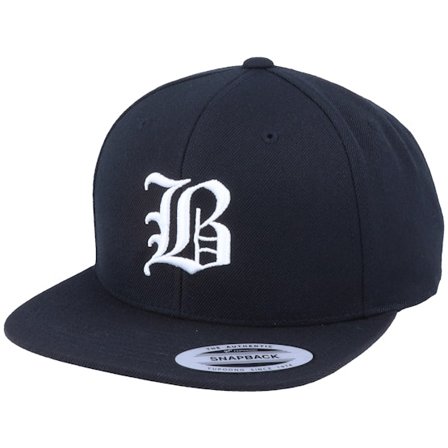 Iconic - B Letter 3D Black Snapback Snapback Black Cap - @ Hatstore