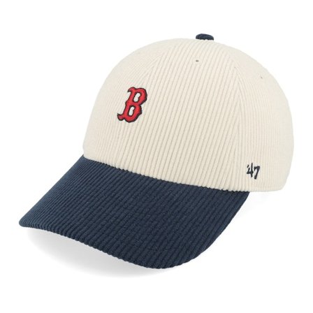 47 Brand - Beis unconstructed Gorra - Boston Red Sox MLB Base Runner Tt 47 Clean Up Natural/Navy Dad Cap @ Hatstore