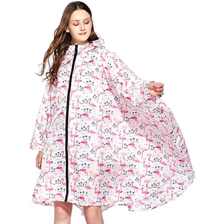 Regnjakke Poncho for Kvinner Vanntett Lett Gjenbrukbar Hik