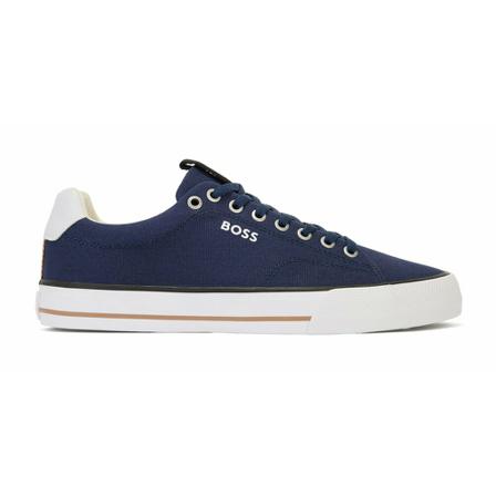 Hugo Boss Cotton Canvas Trainers Sko , Blauw , Heren , Maat: 41 EU Sneakers