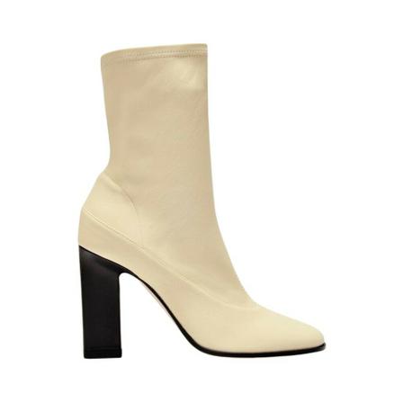 Wandler Lesly Bicolore Laarzen in Beige and Black Leather , Beige , Dames , Maat: 40 EU Enkellaarsjes