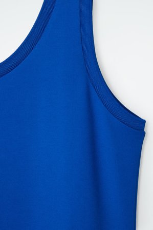 COS Women's Scoop-Neck Jersey Midi Dress in Blue