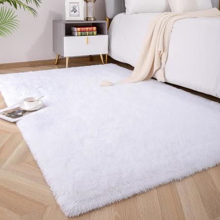 IG En Behagelig Nat Shaggy Fluffy Faux Fur Arealægge, Blød, Luksuriøs Hvid 1.3 x 2 Fod