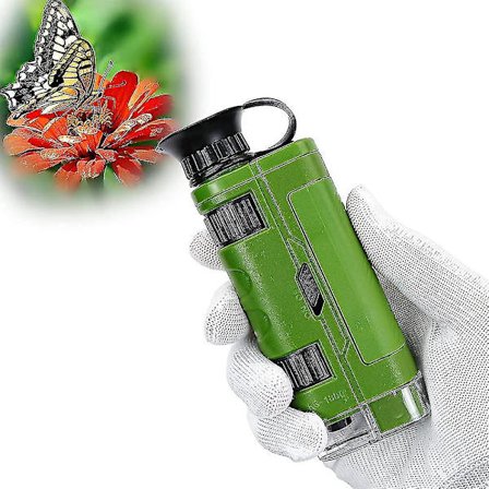 80~120x Bærbart Mikroskop for Barn og Nybegynnere, Mini Lommemikroskop Med