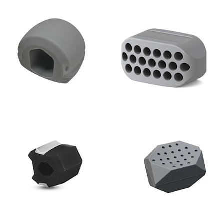 Jawline motioner Jaw trainer silikone 4-pak Grey