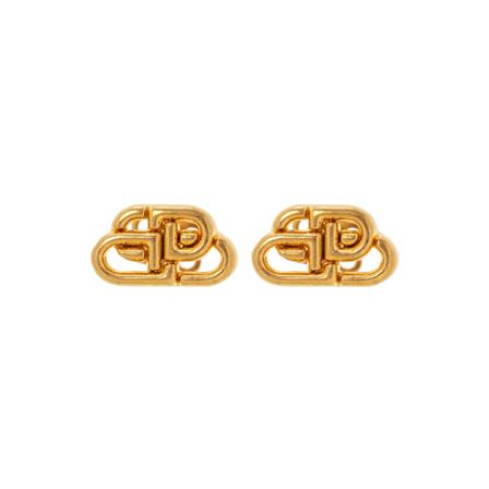 Balenciaga Logo-shaped earrings Gul, Dame Øreringe, Størrelse: ONE Size