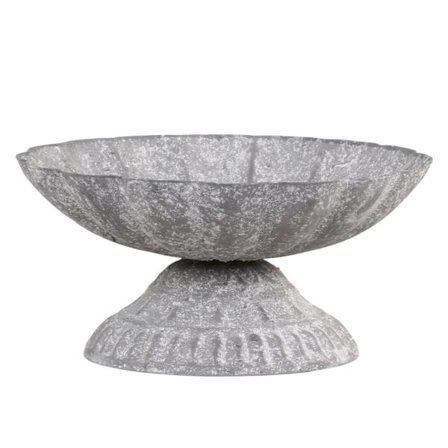 Skål på fot, antik zink Chic Antique