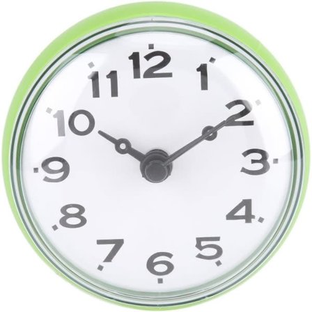 CDQ Sugkopps vattentät rund mini väggklocka dekoration för badrum kök (grön) Grön