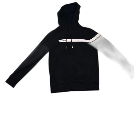 Svart hoodie från BOSS med vit detalj