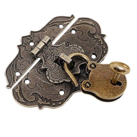 1 Sett Vintage Treske Hasp Lås Dekorativ Smykkeskrin Spenne Gaveeske Hasp Lås