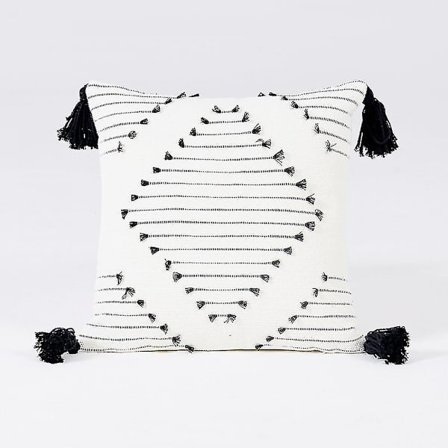 Wekity 2 kappaleen koristetyynynpäälliset, japanilaistyyliset puuvillaiset tyynyliinat hapsuilla, kodinsisustus, neliömäiset 18x18 tuuman tyynyliinat