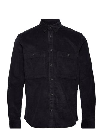 Onsterry Ls Reg Cord Stretch Shirt Skjorta Casual Navy ONLY & SONS