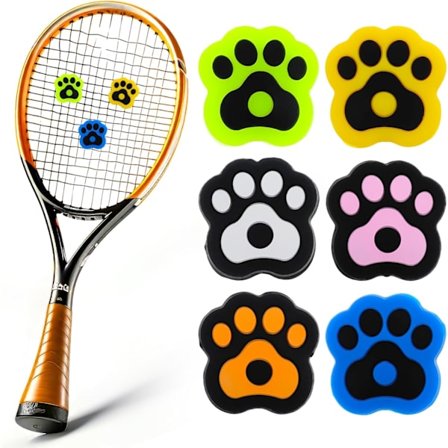 6 st Tennisracket Dämpare Tennisdämpare för Racket Silikon Tennis Stötdämpare Katt Tass Tennisracket Dämpare Sött Mönster Tennistillbehör f