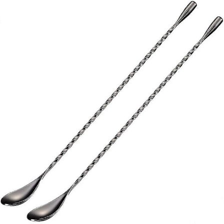 Cocktailomrörare Rostfritt Stål Spiral Långt Handtag För Drinkar