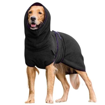 Husdjurskläder Hundhanddukstorkrock Pyjamasrock Varm Black 2XL