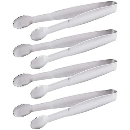 10,2 x 1,4 cm Mini tarjoilupihdit - Ruostumaton teräs, pienet alkupalapihdit, 4 kpl setti