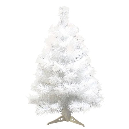 45 cm Kunstig Juletre med Plaststativ for Juleromfestdekorasjon (Hvit)