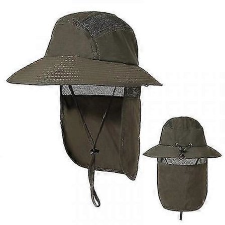 Herr Upf 50+ Solskyddskeps Bredbrättad Fiskehatt med Nackskydd