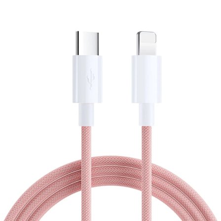 SiGN Boost USB-C till Lightning Kabel, 20W, 1m - Rosa