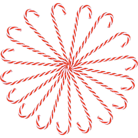 Exklusiv uppsättning av 18 godis sockerrör jul gräsmatta dekorationer, pilgrimsfärd, julgransprydnad (15 cm, röd och vit)